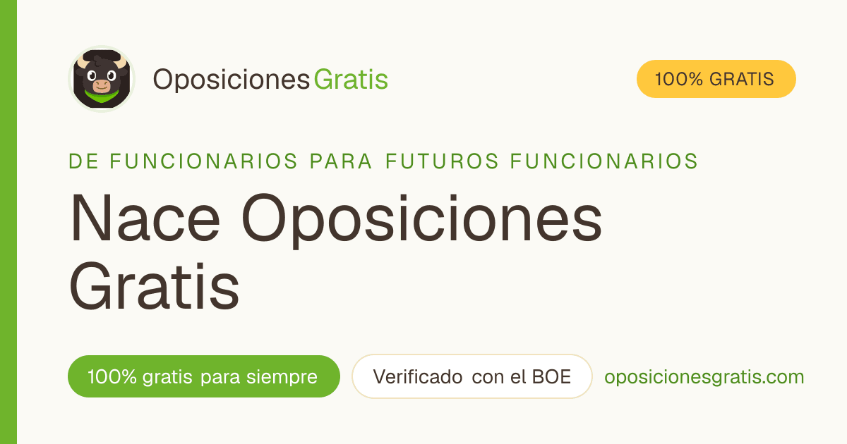 Toto el Torito presenta Oposiciones Gratis: 100% gratis y verificado con el BOE