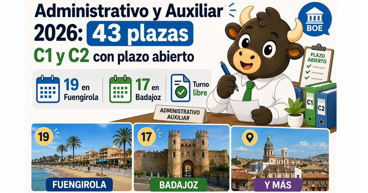fuengirola publicacion badajoz auxiliar administrativo oposiciones gratis