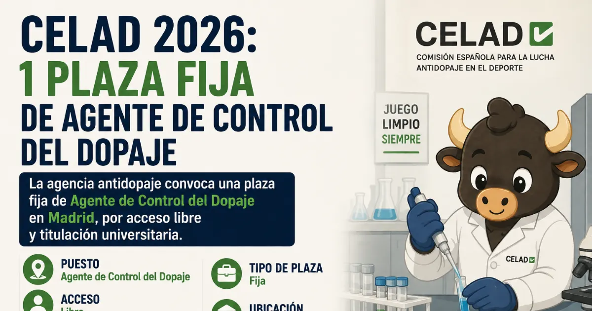 OPOSICION CELAD ANTIDOPAJE 2026