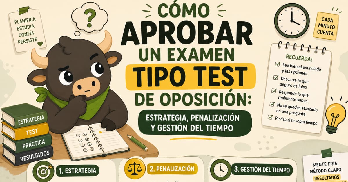 Cómo aprobar un examen tipo test de oposición: estrategia, penalización y gestión del tiempo