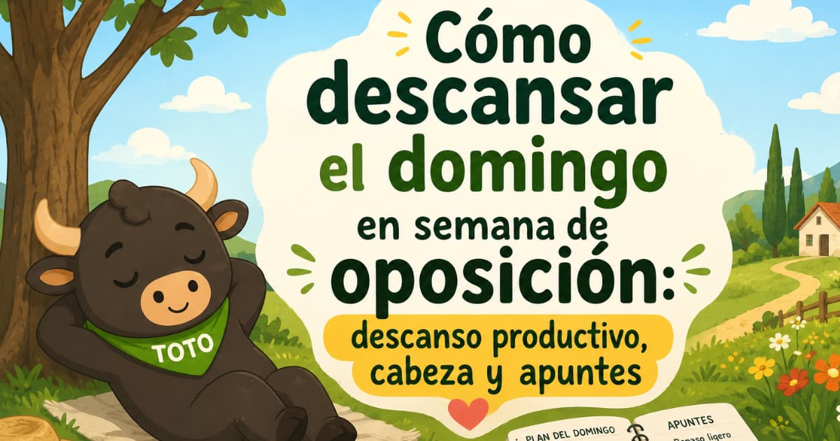 Cómo descansar el domingo en semana de oposición: descanso productivo y estrategias mentales