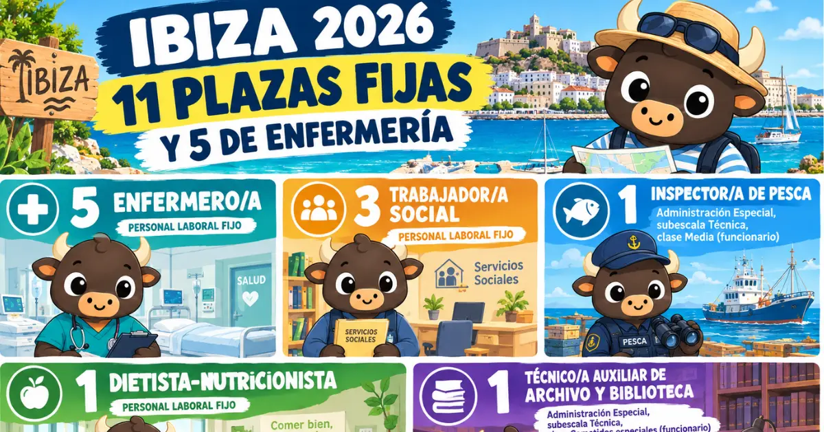 oposiciones ibiza septiembre 2026 plazas de enfermeor trabajador soicial dietista y auxiliar biblioteca