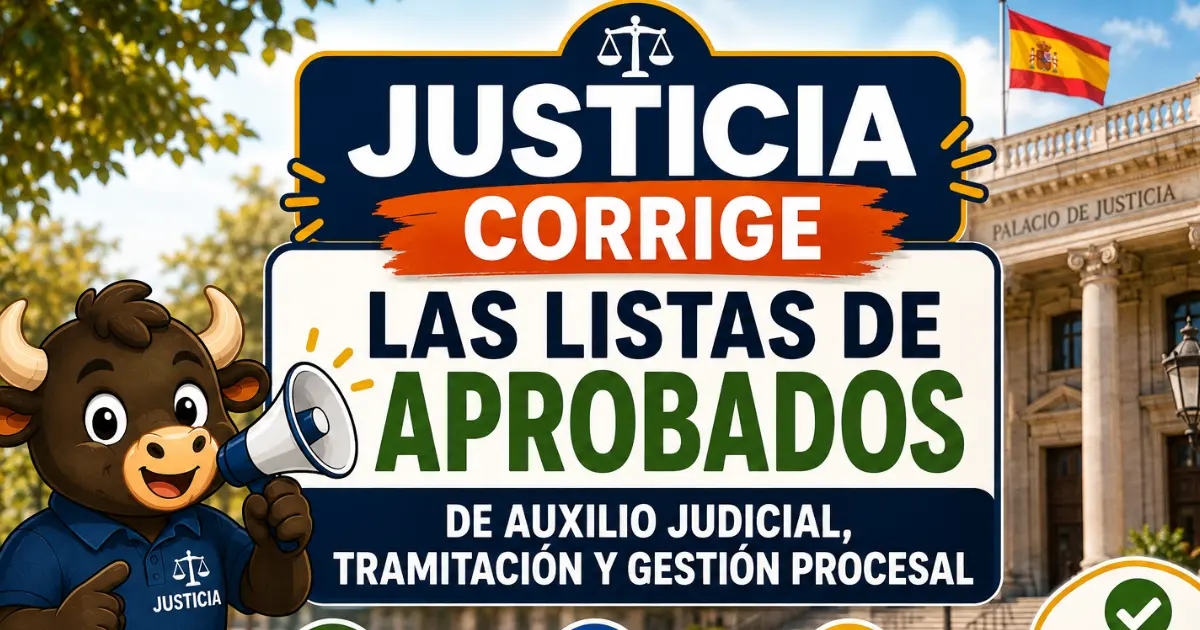 JUSTICIA CORRIGE PLAZAS OPOSICIONES GRATIS