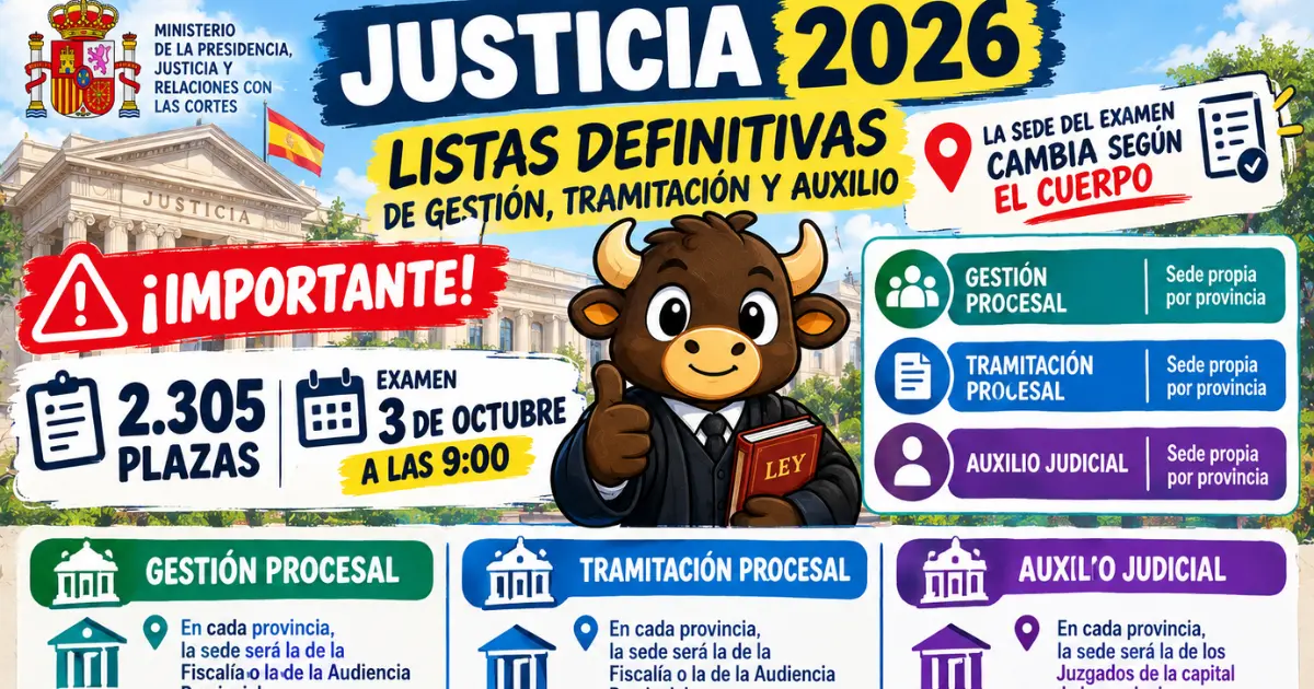 OPOSICION FECHAS JUSTICIA OCTUBRE 2026