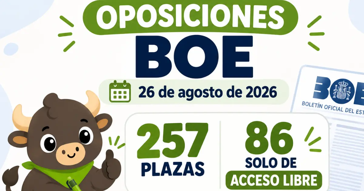 oposiciones boe agosto 2026