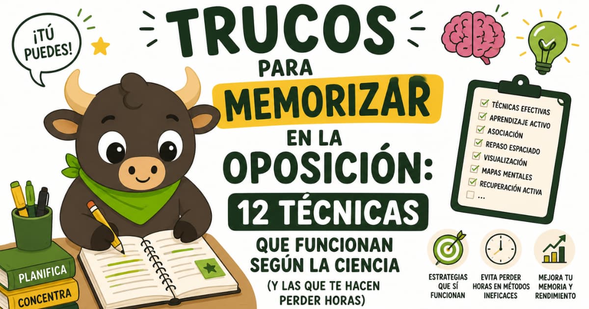 Trucos para memorizar el temario de tu oposición: 12 técnicas que funcionan