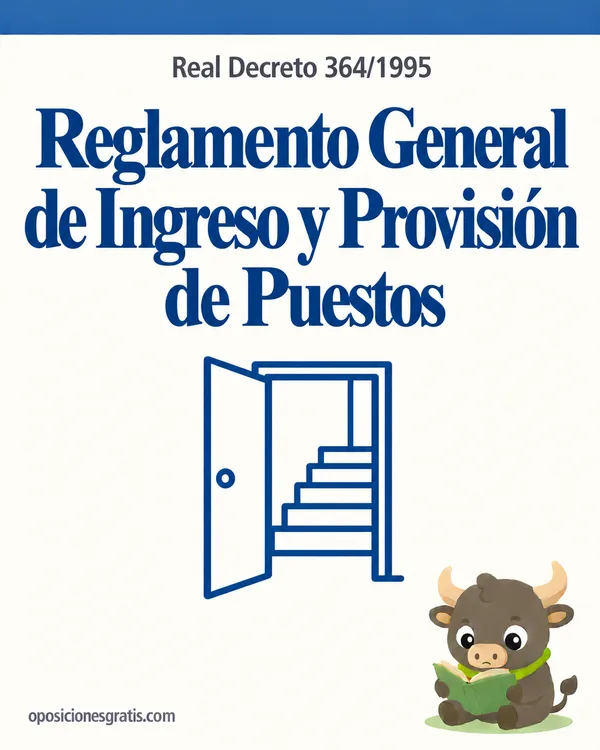 Portada de Reglamento General de Ingreso y de Provisión de Puestos de Trabajo (Real Decreto 364/1995) en PDF